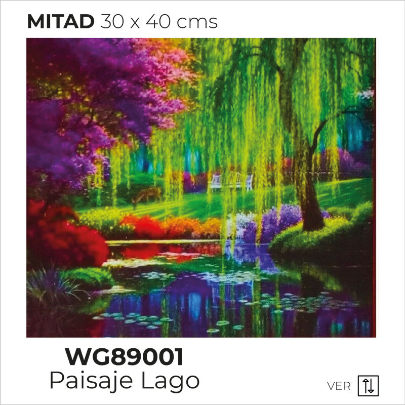 Kit Dibujo Diamante Wg89001 Paisaje Lago