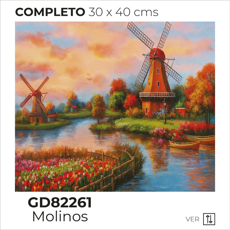 Kit Dibujo Diamante GD82261 Molinos