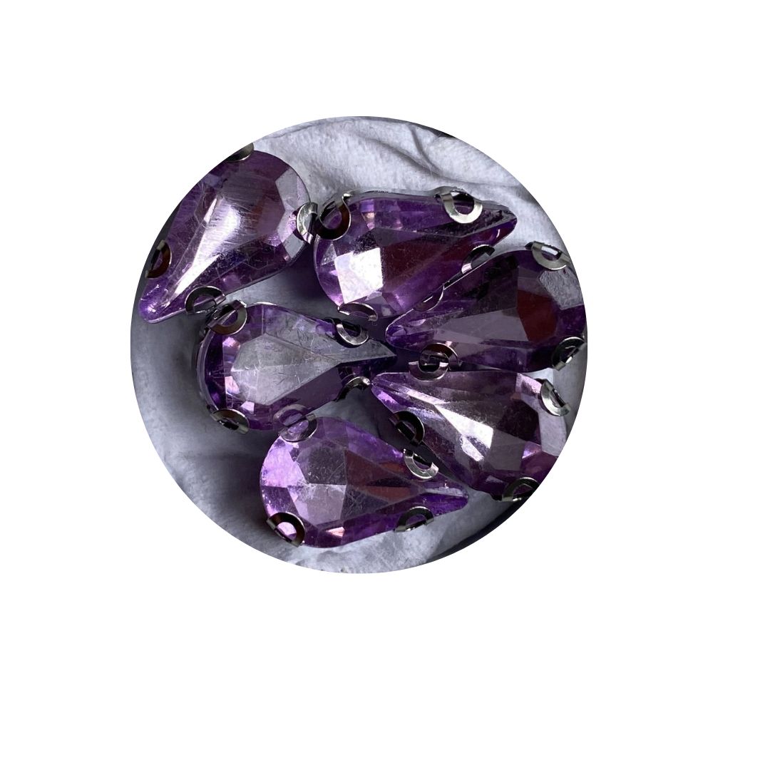 Piedra Plana para Bordar Gota Lila