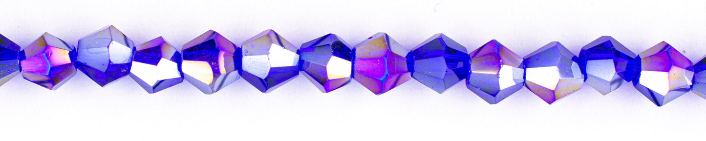 Collar Rombo Vidrio 4mm Azul Rey Boreal