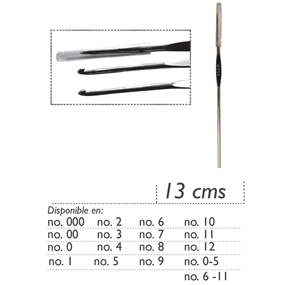 Aguja Crochet Económica - 13 Cms
