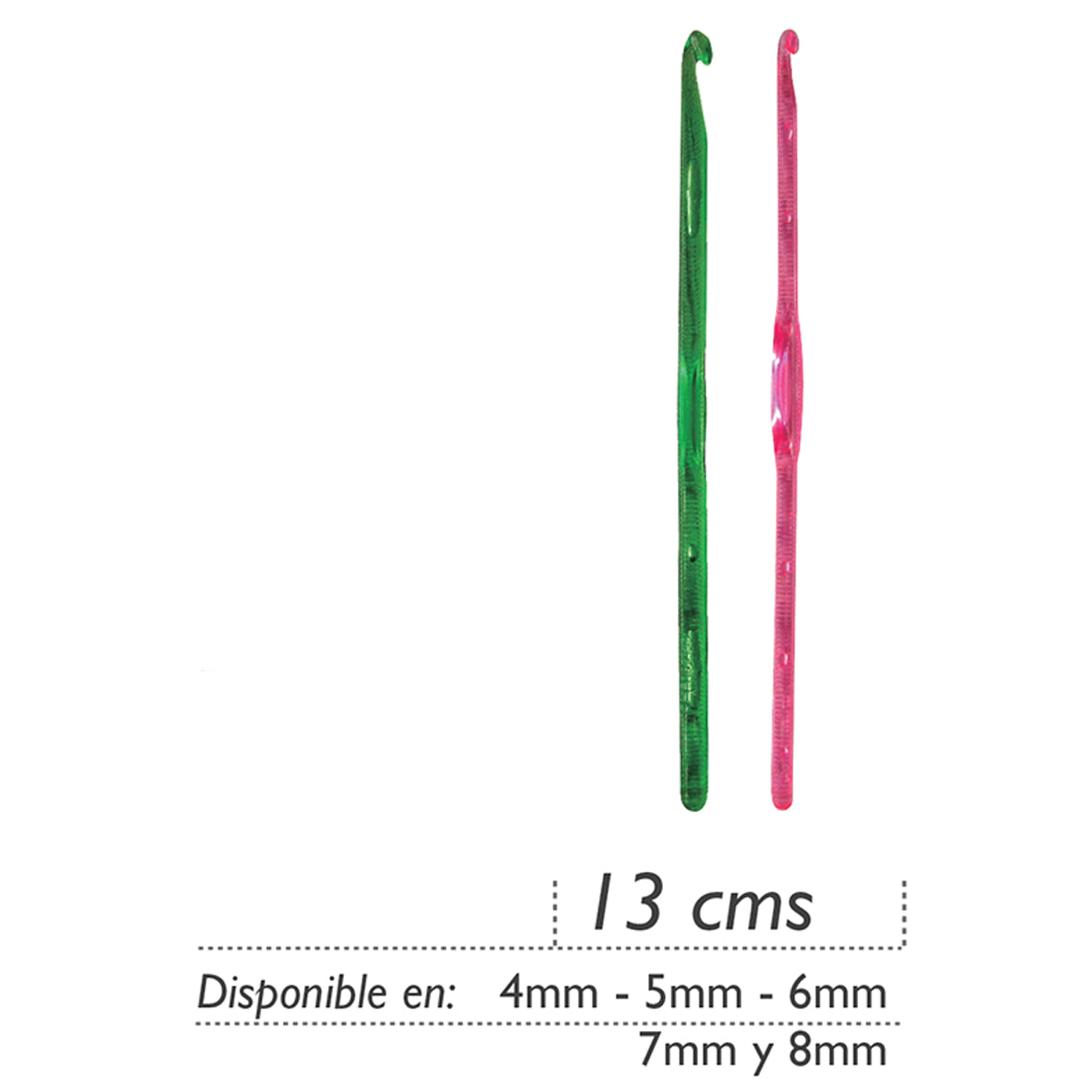 Aguja Crochet Pasta - 13 cms