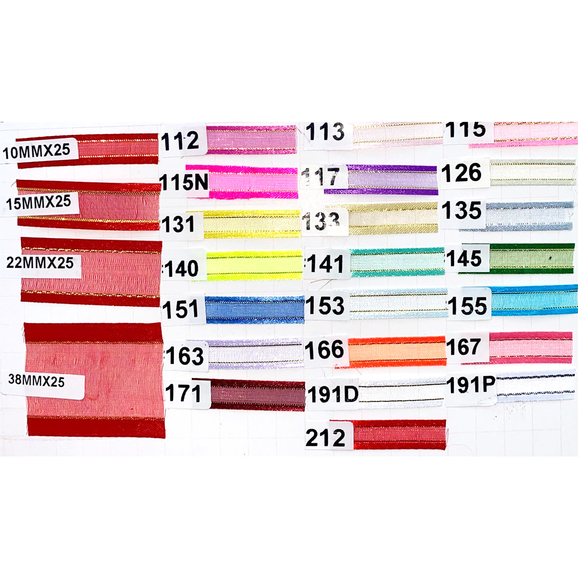 Cinta Organza 2 Lurex Gruesa