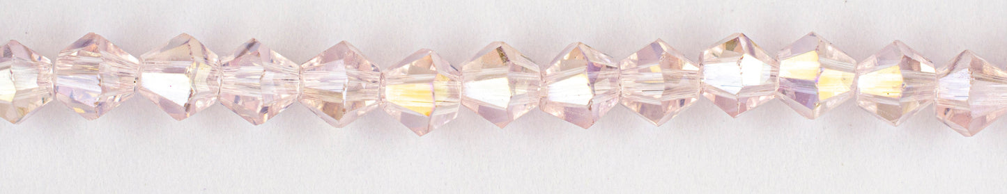 Collar Rombo Vidrio 4mm Rosado Boreal