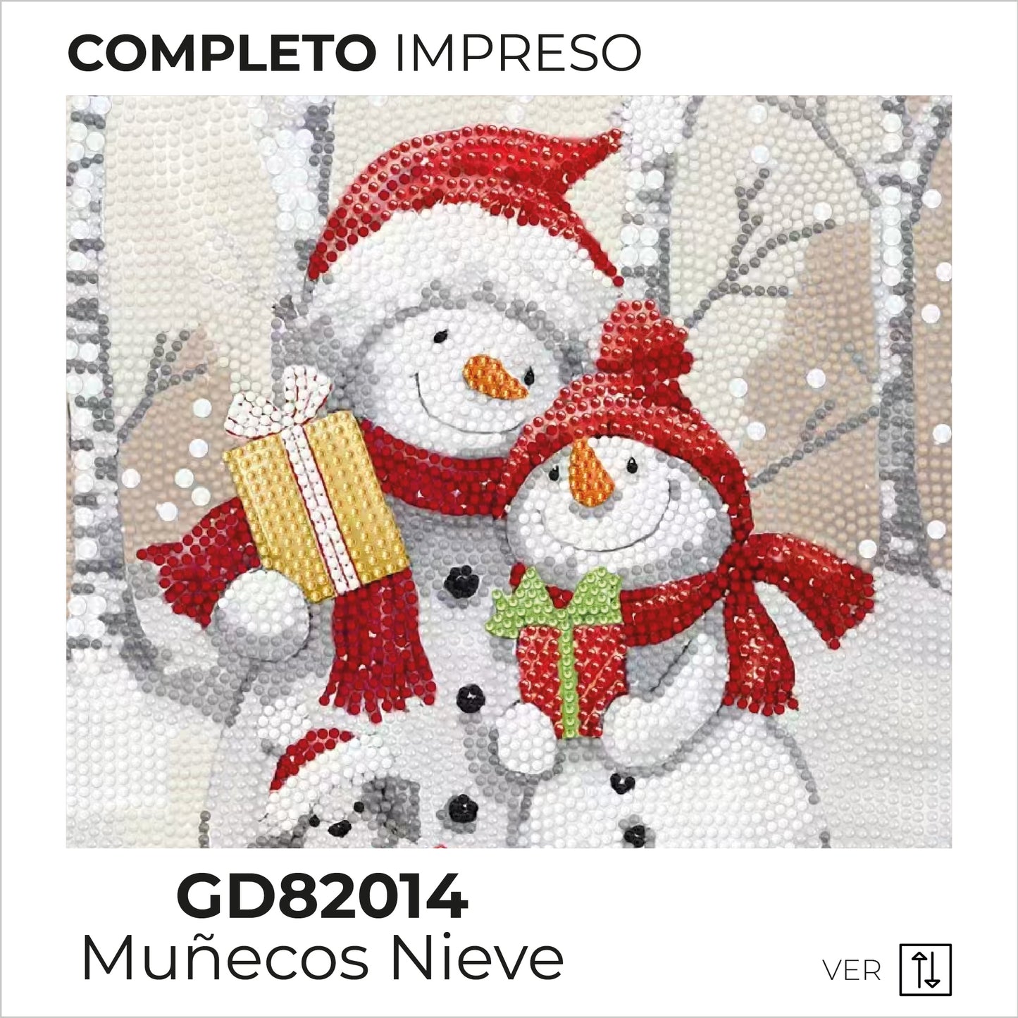 Kit Punto de Cruz Diamante Muñecos de Nieve