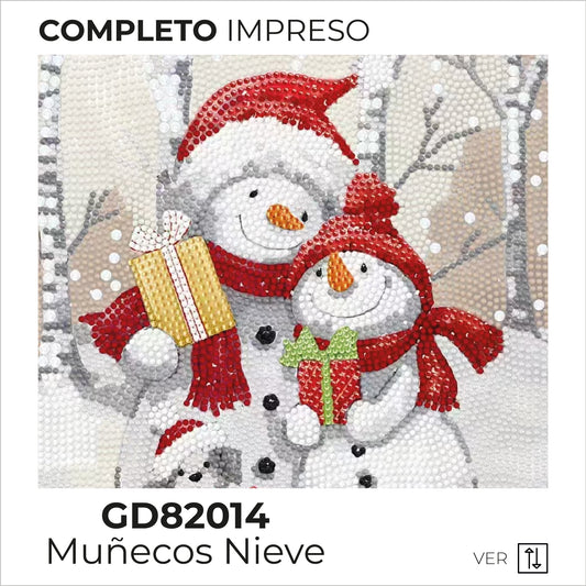 Kit Punto de Cruz Diamante Muñecos de Nieve