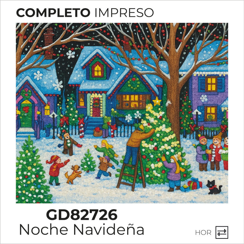 Kit Dibujo Diamante GD82726 Noche Navideña