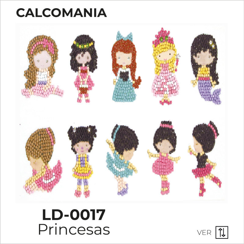 Kit Dibujo Diamante Calcomanía Princesas