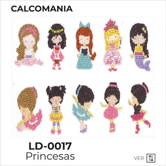 Kit Dibujo Diamante Calcomanía Princesas