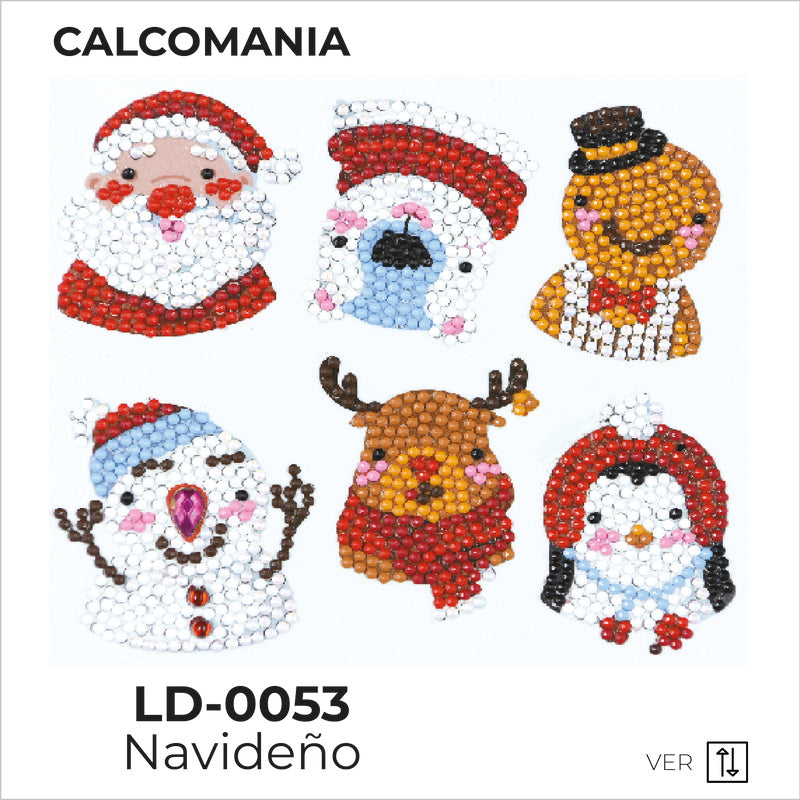 Kit Dibujo Diamante Calcomanía Navideño