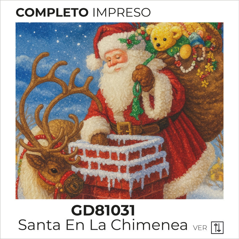 Kit Dibujo Diamante GD81031 Santa Chimenea
