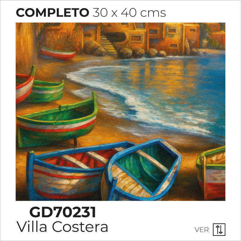Kit Dibujo Diamante GD70231 Villa Costera