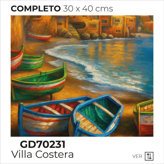 Kit Dibujo Diamante GD70231 Villa Costera