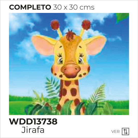 Kit Dibujo Diamante Wdd13738 Jirafa