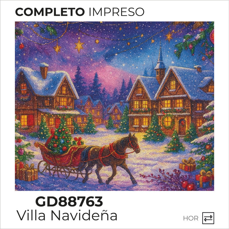 Kit Dibujo Diamante GD88763 Villa Navideña