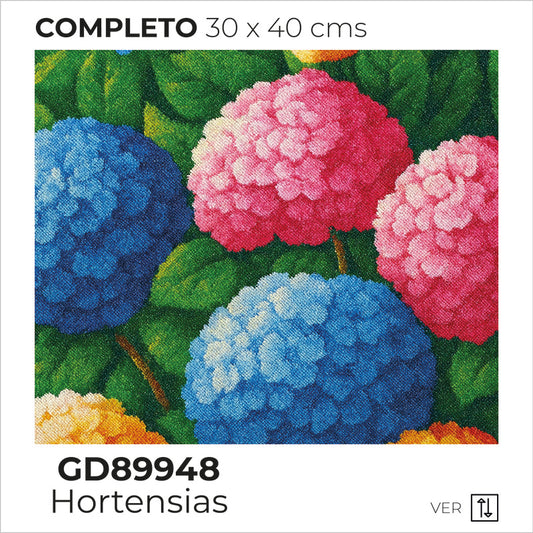 Kit Dibujo Diamante GD89948 Hortensias
