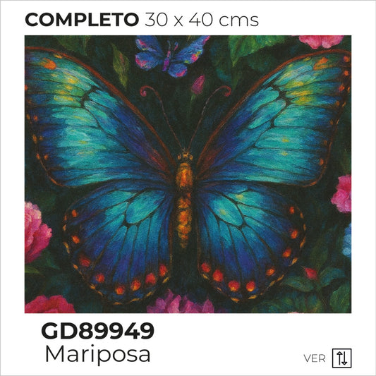 Kit Dibujo Diamante GD89949 Mariposa