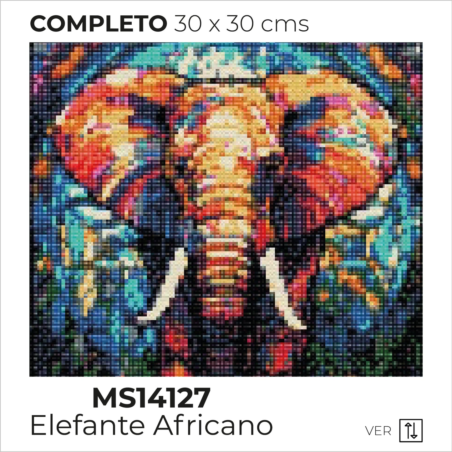 Kit Punto Diamantes Elefante Africano