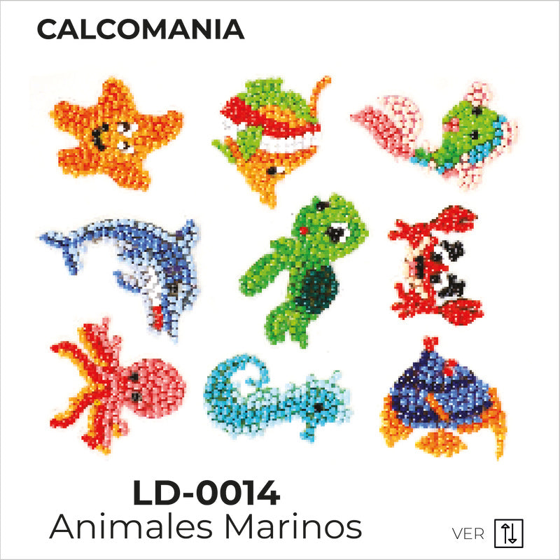 Kit Dibujo Diamante Calcomanía Animales Marinos