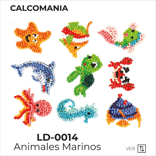 Kit Dibujo Diamante Calcomanía Animales Marinos