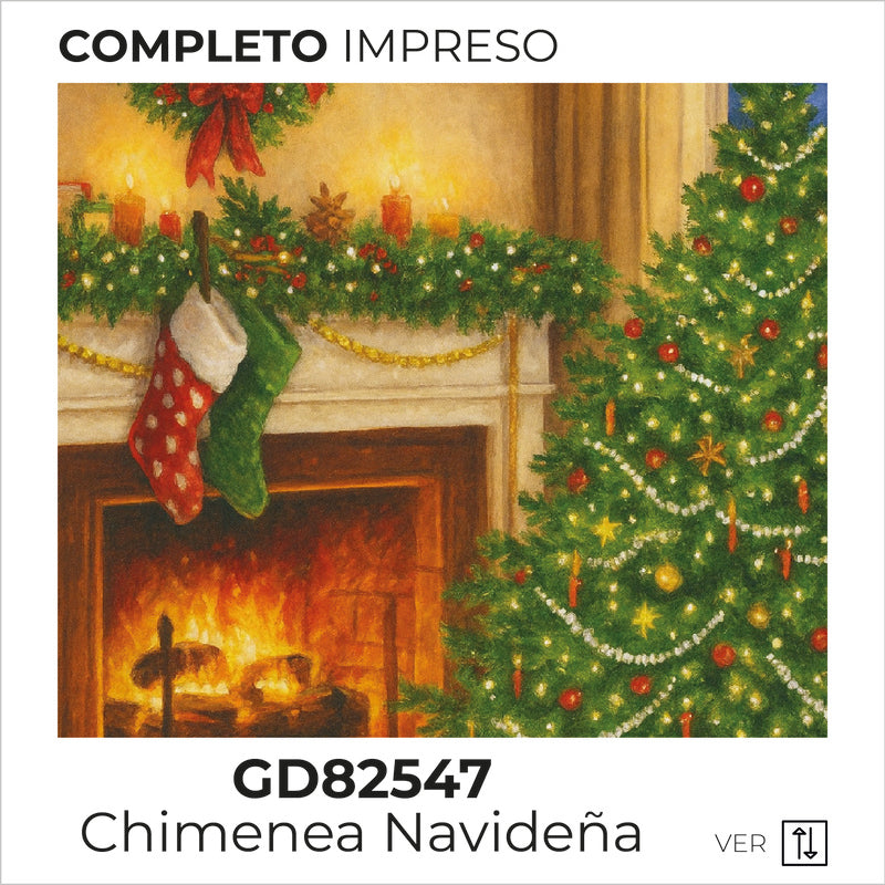 Kit Dibujo Diamante GD82547 Chimenea Navidad