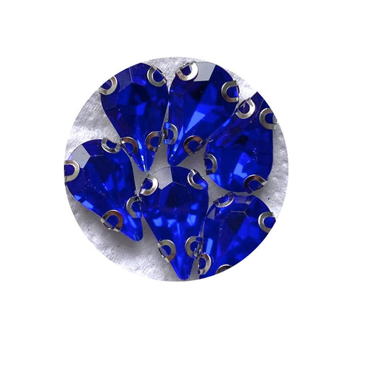 Piedra Plana para Bordar Gota Azul Rey