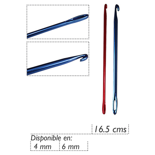 Aguja Crochet Con Ojo (Knook) - 16.5 Cms