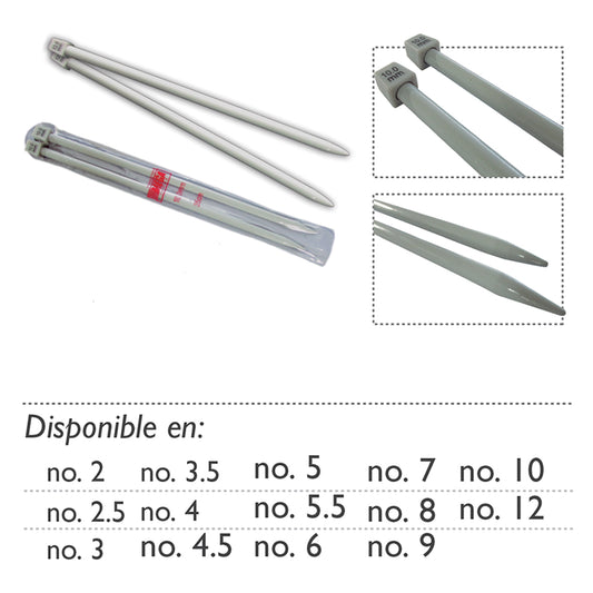 Aguja Tejer En Dos Aluminio Por 35 Cms