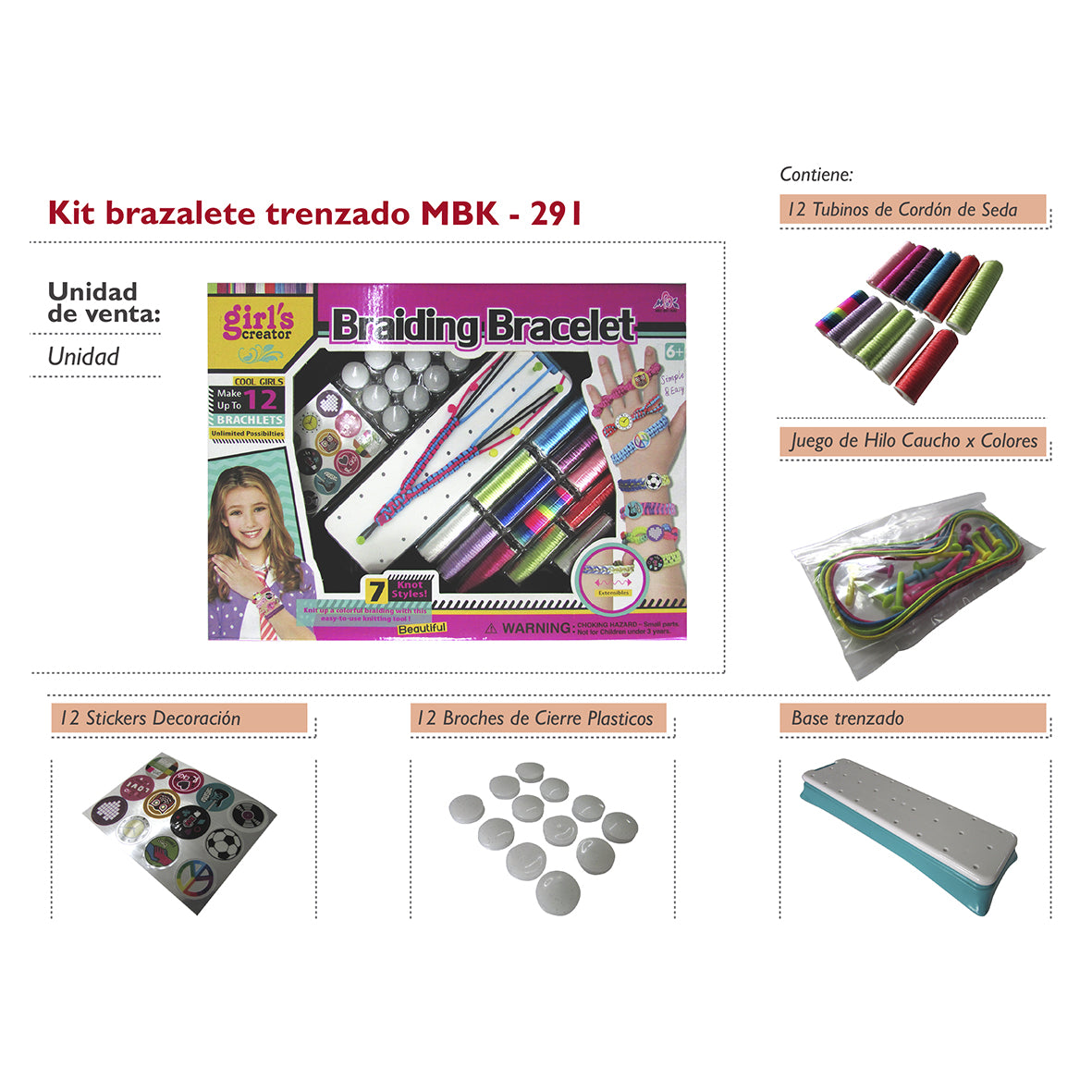 Kit Brazalete Trenzado para niños