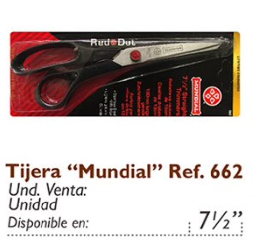 Tijera Mundial Costura  Ref. 662