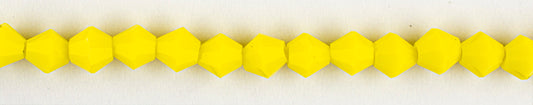Collar Rombo Vidrio 4mm Amarillo Mate