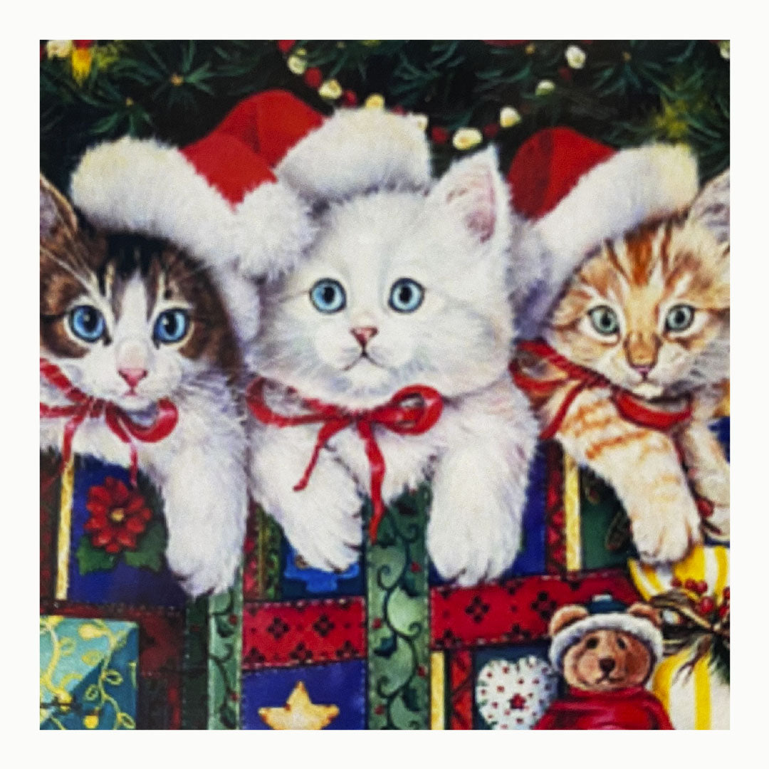 Kit Punto Diamante Gatitos Navidad