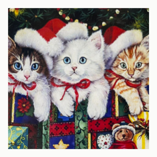 Kit Punto Diamante Gatitos Navidad