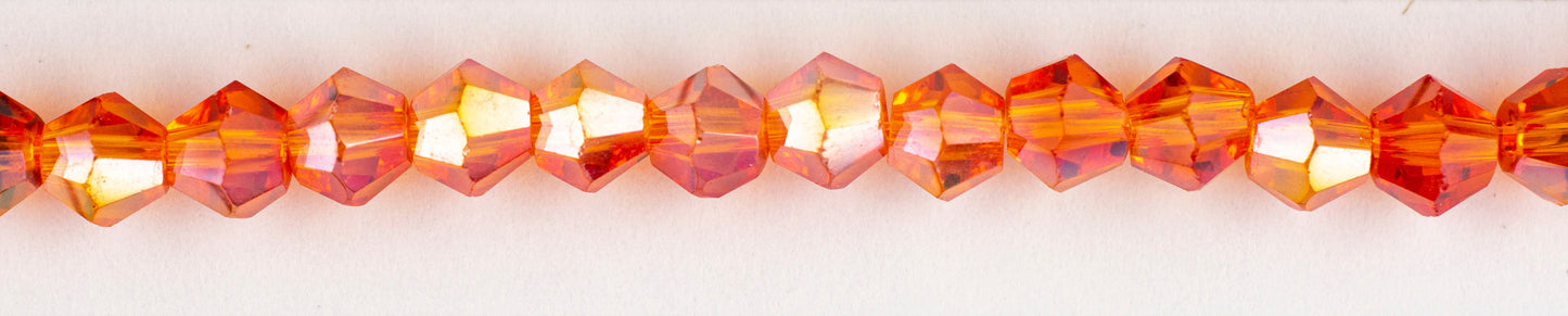 Collar Rombo Vidrio 4mm Naranja Boreal