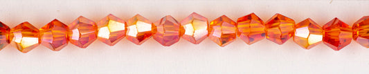 Collar Rombo Vidrio 4mm Naranja Boreal