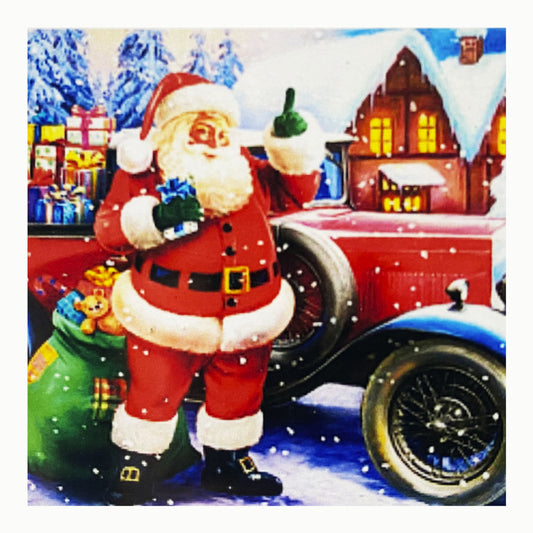 Kit Punto Diamante Papá Noel Bolsa de Regalo