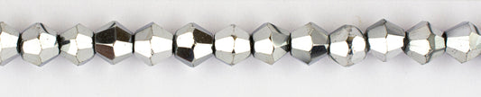 Collar Rombo Vidrio 4mm Plateado Metal