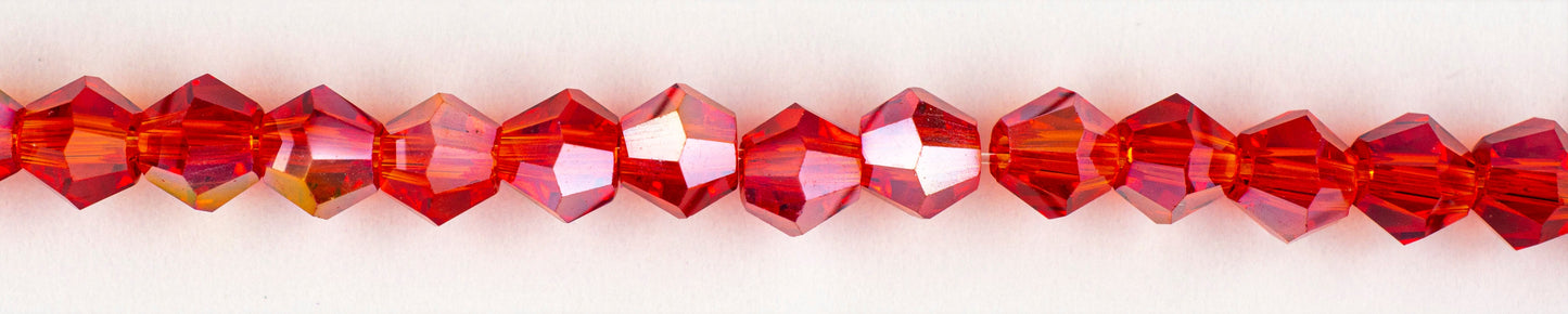 Collar Rombo Vidrio 4mm Rojo Boreal