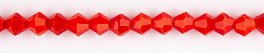 Collar Rombo Vidrio 4mm Rojo Claro Mate